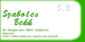 szabolcs bekk business card